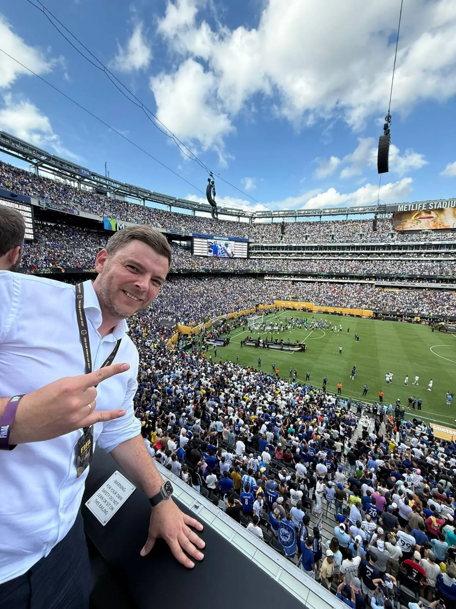 Filipp Sviridenko in the stand at MetLife Stadium